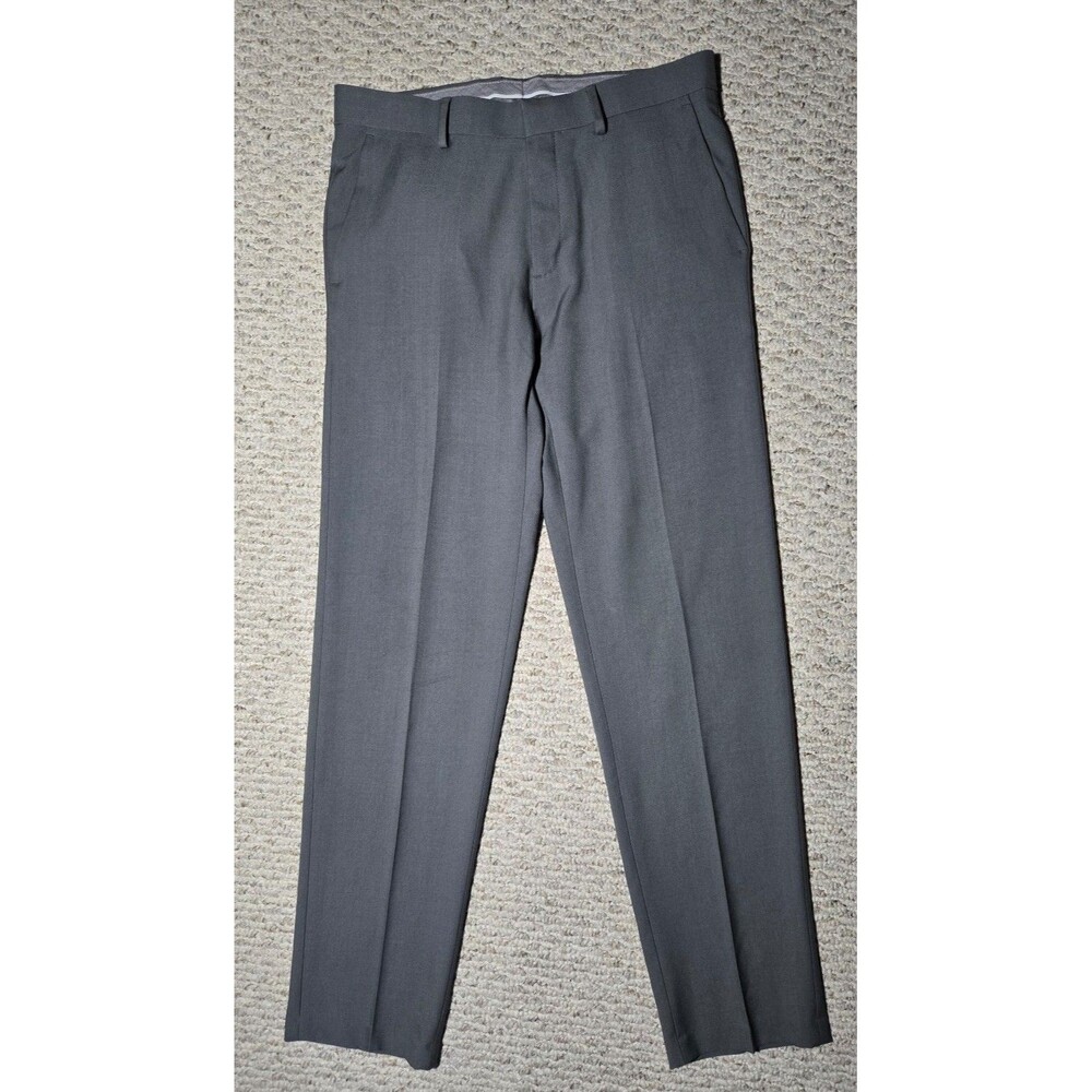 Haggar Men's Dress Work Pants Straight Fit Premium Stretch Gray 32x32